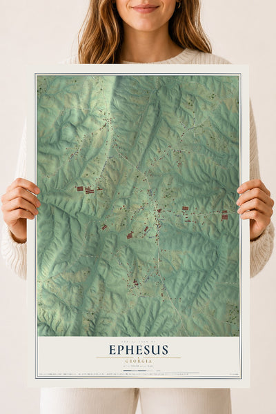 Ephesus, Georgia map print, 18" x 24" Archival Matte Print mockup