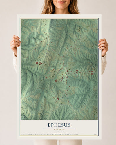 Ephesus, Georgia map print, 24" x 36" Archival Matte Print mockup