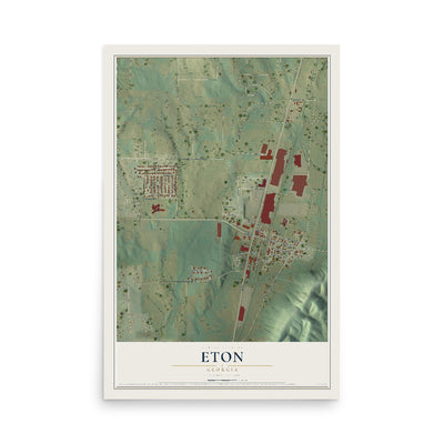 Eton, Georgia map print, 12" x 18" Archival Matte Print mockup