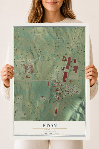 Eton, Georgia map print, 18" x 24" Archival Matte Print mockup