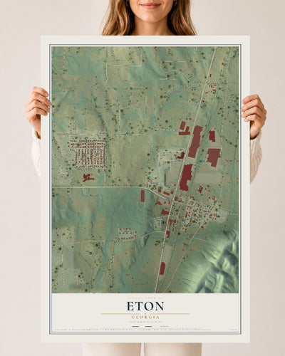 Eton, Georgia map print, 24" x 36" Archival Matte Print mockup
