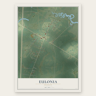 Eulonia, Georgia map print, the full design