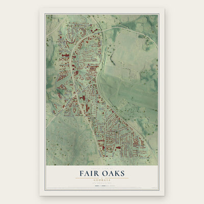 Fair Oaks, Georgia map print, the full design