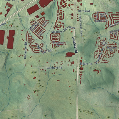 Close-up 2 of the Fairburn, Georgia map artwork
