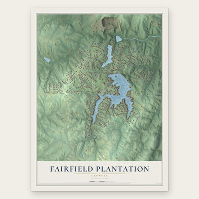 Fairfield Plantation, Georgia map print, the full design