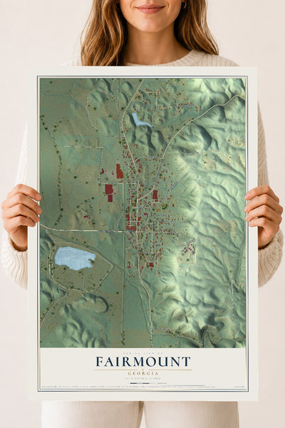 Fairmount, Georgia map print, 18" x 24" Archival Matte Print mockup