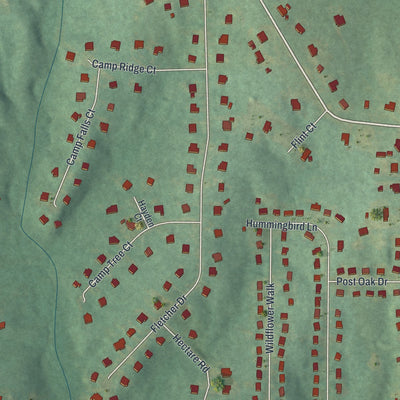 Close-up of the map of Fairplay, Georgia print showing street and building detail