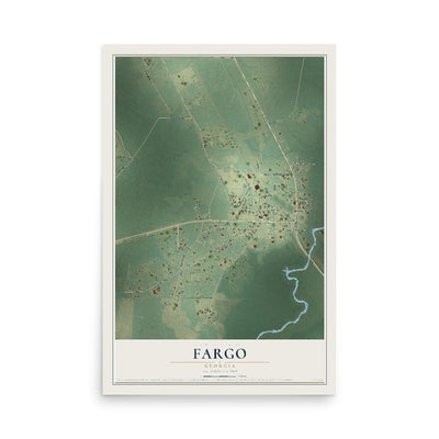 Fargo, Georgia map print, 12" x 18" Archival Matte Print mockup