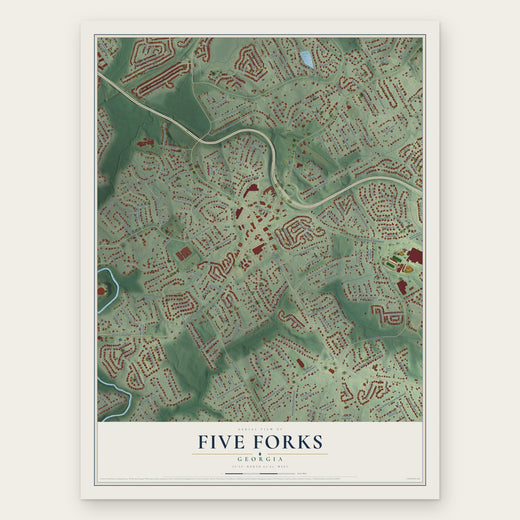 Five Forks, Georgia map print, the full design