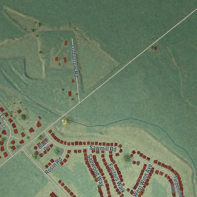 Close-up 1 of the Flemington, Georgia map artwork