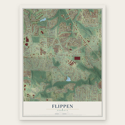 Flippen, Georgia map print, the full design