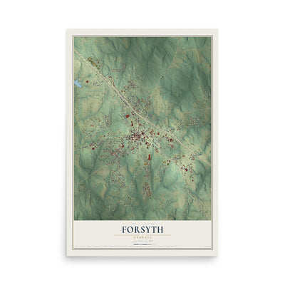 Forsyth, Georgia map print, 12" x 18" Archival Matte Print mockup