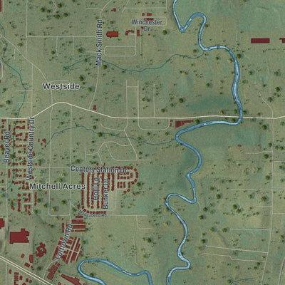 Close-up 2 of the Fort Oglethorpe, Georgia map artwork