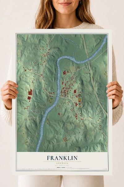 Franklin, Georgia map print, 18" x 24" Archival Matte Print mockup