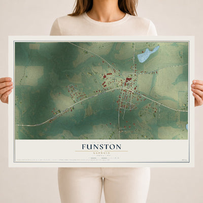 Funston, Georgia map print, 18" x 24" Archival Matte Print mockup