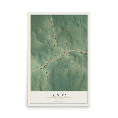 Geneva, Georgia map print, 12" x 18" Archival Matte Print mockup