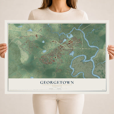 Georgetown, Georgia map print, 18" x 24" Archival Matte Print mockup