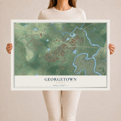 Georgetown, Georgia map print, 24" x 36" Archival Matte Print mockup
