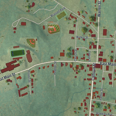 Close-up 1 of the Gibson, Georgia map artwork