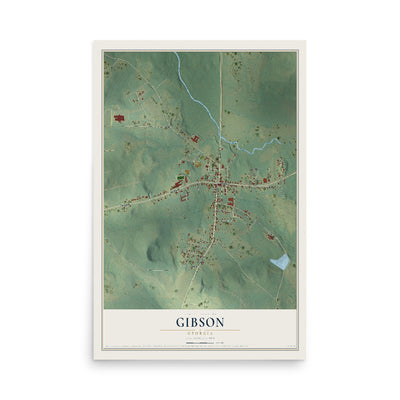 Gibson, Georgia map print, 12" x 18" Archival Matte Print mockup
