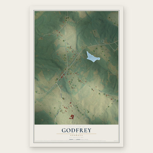 Godfrey, Georgia map print, the full design