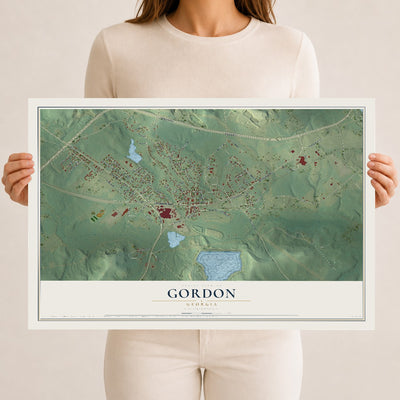 Gordon, Georgia map print, 12" x 18" Archival Matte Print mockup