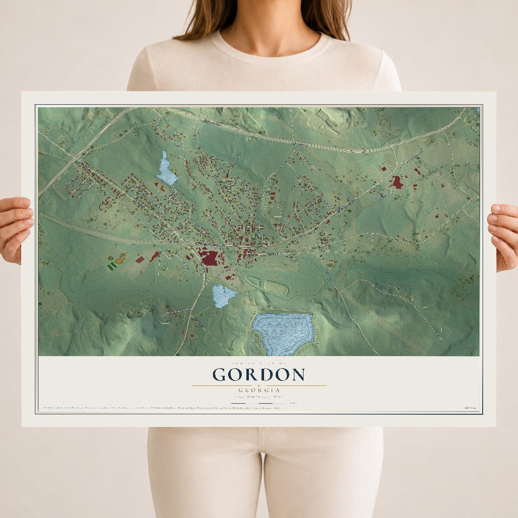 Gordon, Georgia map print, 18" x 24" Archival Matte Print mockup