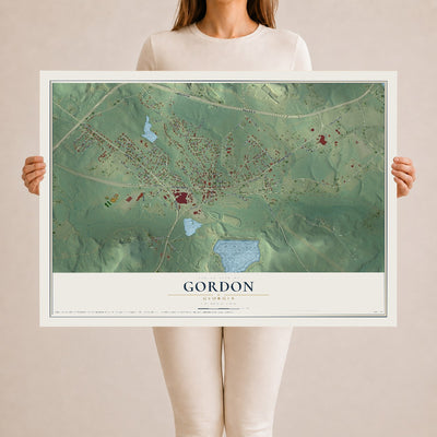 Gordon, Georgia map print, 24" x 36" Archival Matte Print mockup