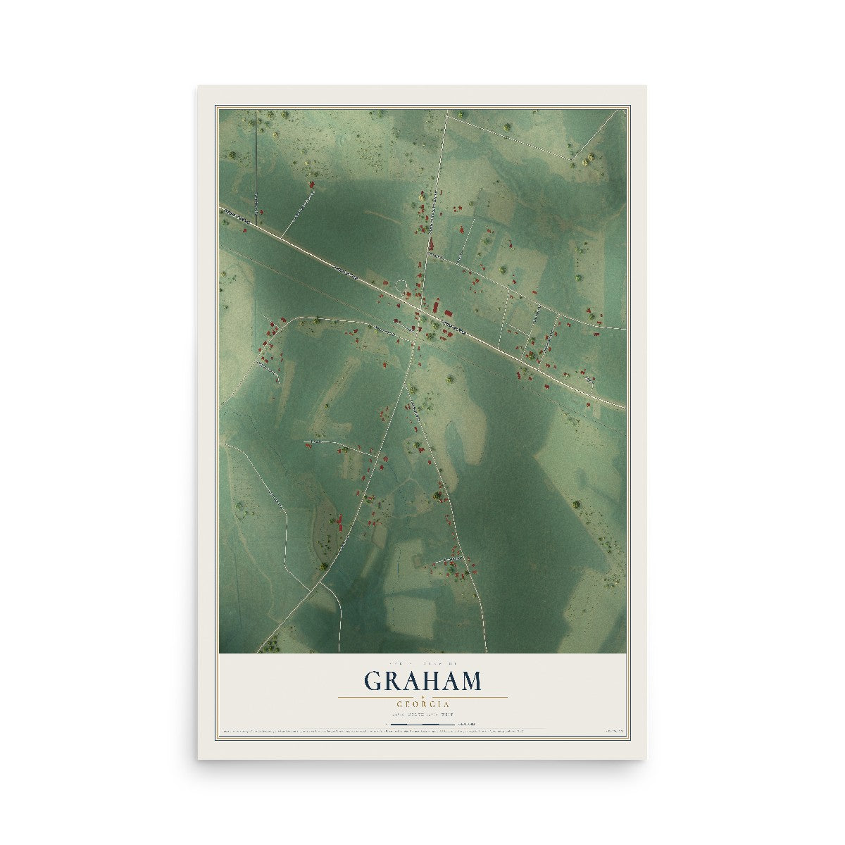 Graham, Georgia map print, 12" x 18" Archival Matte Print mockup