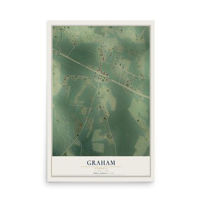 Graham, Georgia map print, 12" x 18" Archival Matte Print mockup