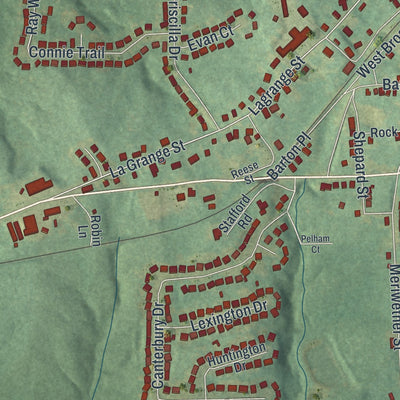 Close-up 1 of the Grantville, Georgia map artwork