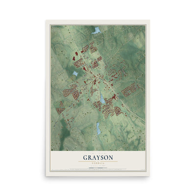 Grayson, Georgia map print, 12" x 18" Archival Matte Print mockup