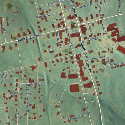 Close-up 1 of the Greenville, Georgia map artwork