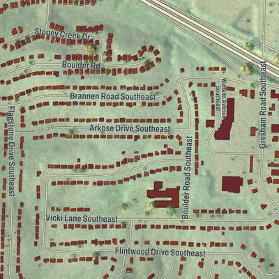 Close-up 1 of the Gresham Park, Georgia map artwork