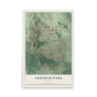Gresham Park, Georgia map print, 12" x 18" Archival Matte Print mockup
