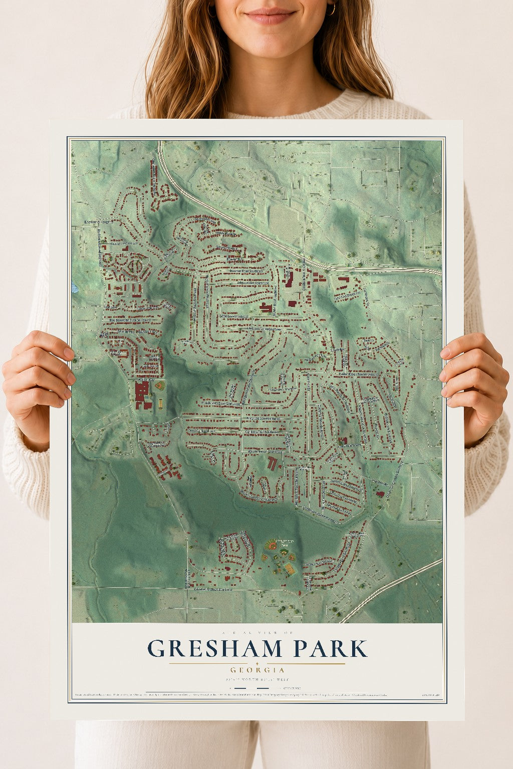 Gresham Park, Georgia map print, 18" x 24" Archival Matte Print mockup