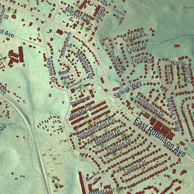 Close-up 1 of the Grovetown, Georgia map artwork