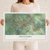 Grovetown, Georgia map print, 12" x 18" Archival Matte Print mockup