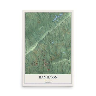 Hamilton, Georgia map print, 12" x 18" Archival Matte Print mockup