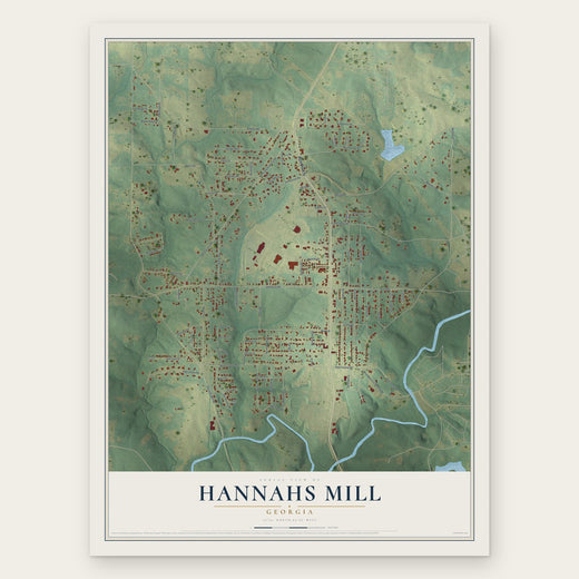 Hannahs Mill, Georgia map print, the full design