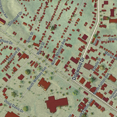 Close-up 1 of the Hapeville, Georgia map artwork