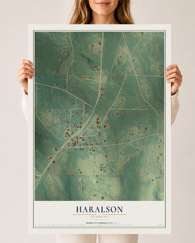 Haralson, Georgia map print, 24" x 36" Archival Matte Print mockup