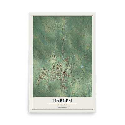 Harlem, Georgia map print, 12" x 18" Archival Matte Print mockup
