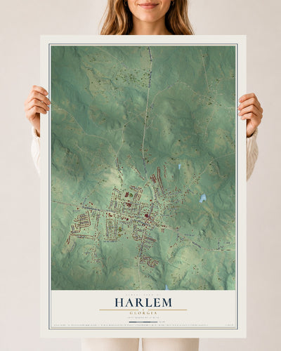 Harlem, Georgia map print, 24" x 36" Archival Matte Print mockup