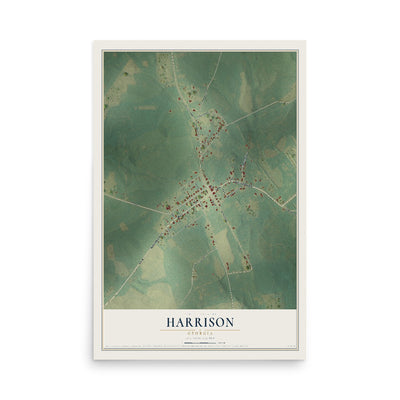 Harrison, Georgia map print, 12" x 18" Archival Matte Print mockup