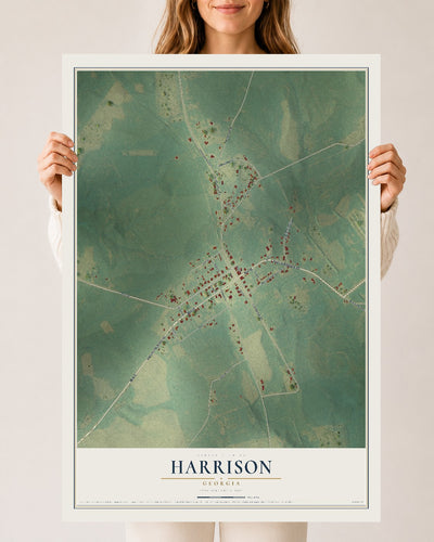 Harrison, Georgia map print, 24" x 36" Archival Matte Print mockup