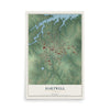 Hartwell, Georgia map print, 12" x 18" Archival Matte Print mockup