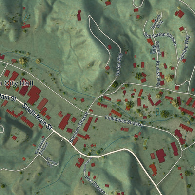 Close-up 1 of the Helen, Georgia map artwork