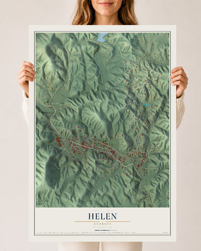 Helen, Georgia map print, 24" x 36" Archival Matte Print mockup