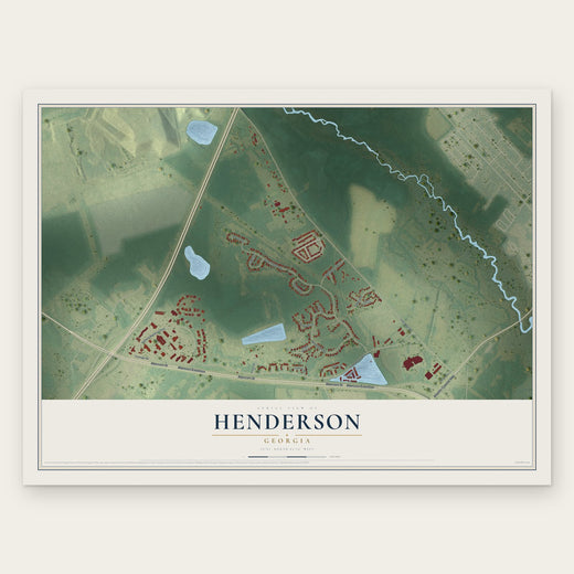 Henderson, Georgia map print, the full design